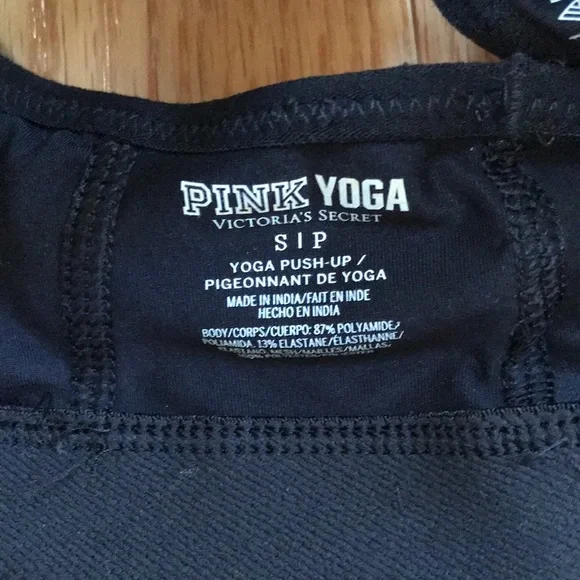 Pink Victoria’s Secret small Black Mesh Racerback yoga push up Bra. - Picture 4 of 5